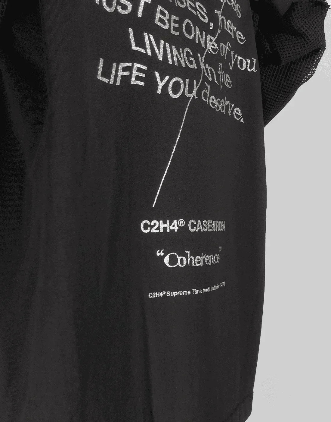 C2H4 - DISTRESSED KNIT MESHING LAYERED LONG-SLEEVE T - 082plus