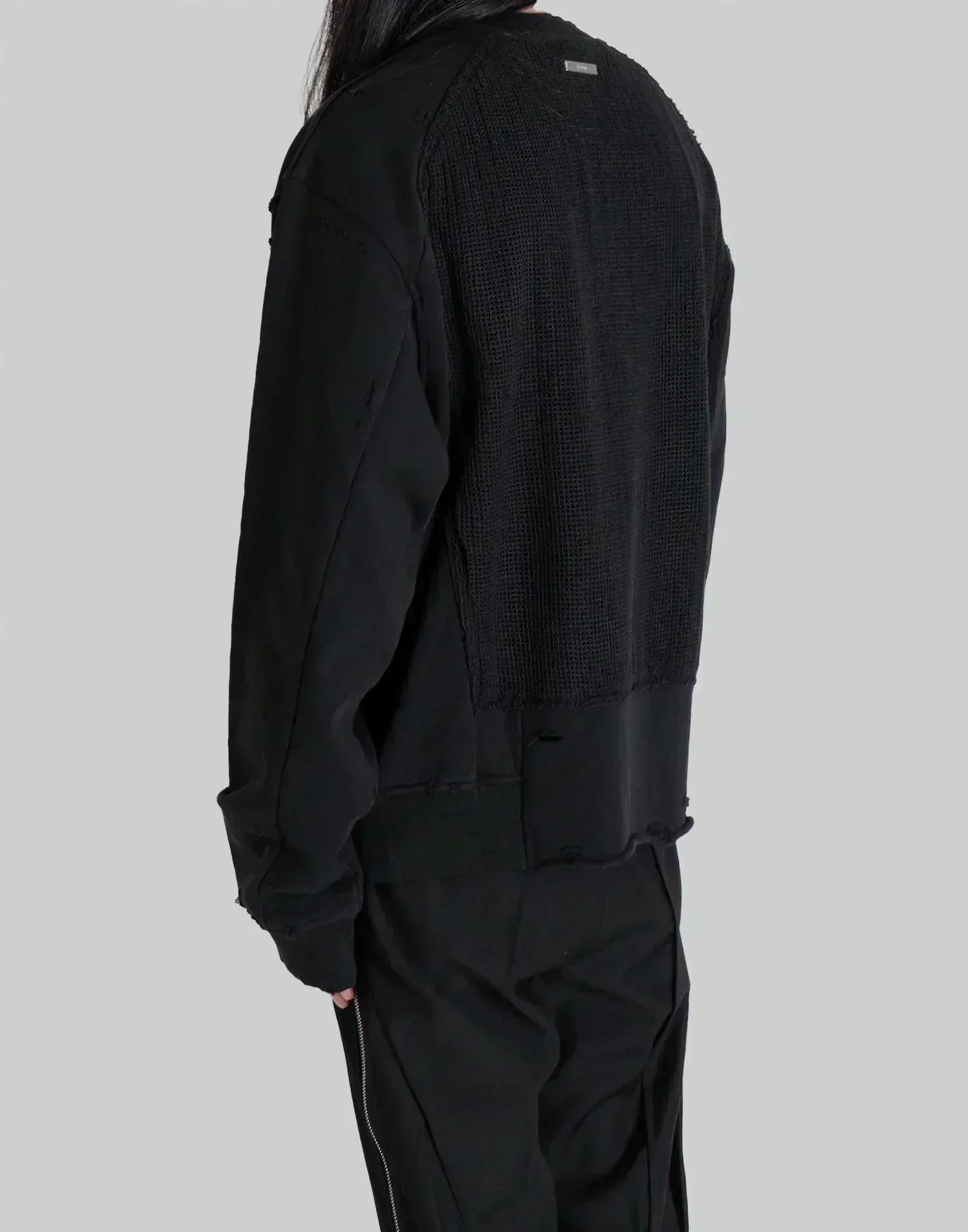 C2H4 - Distressed Panelled Vagrant Crewneck - 082plus