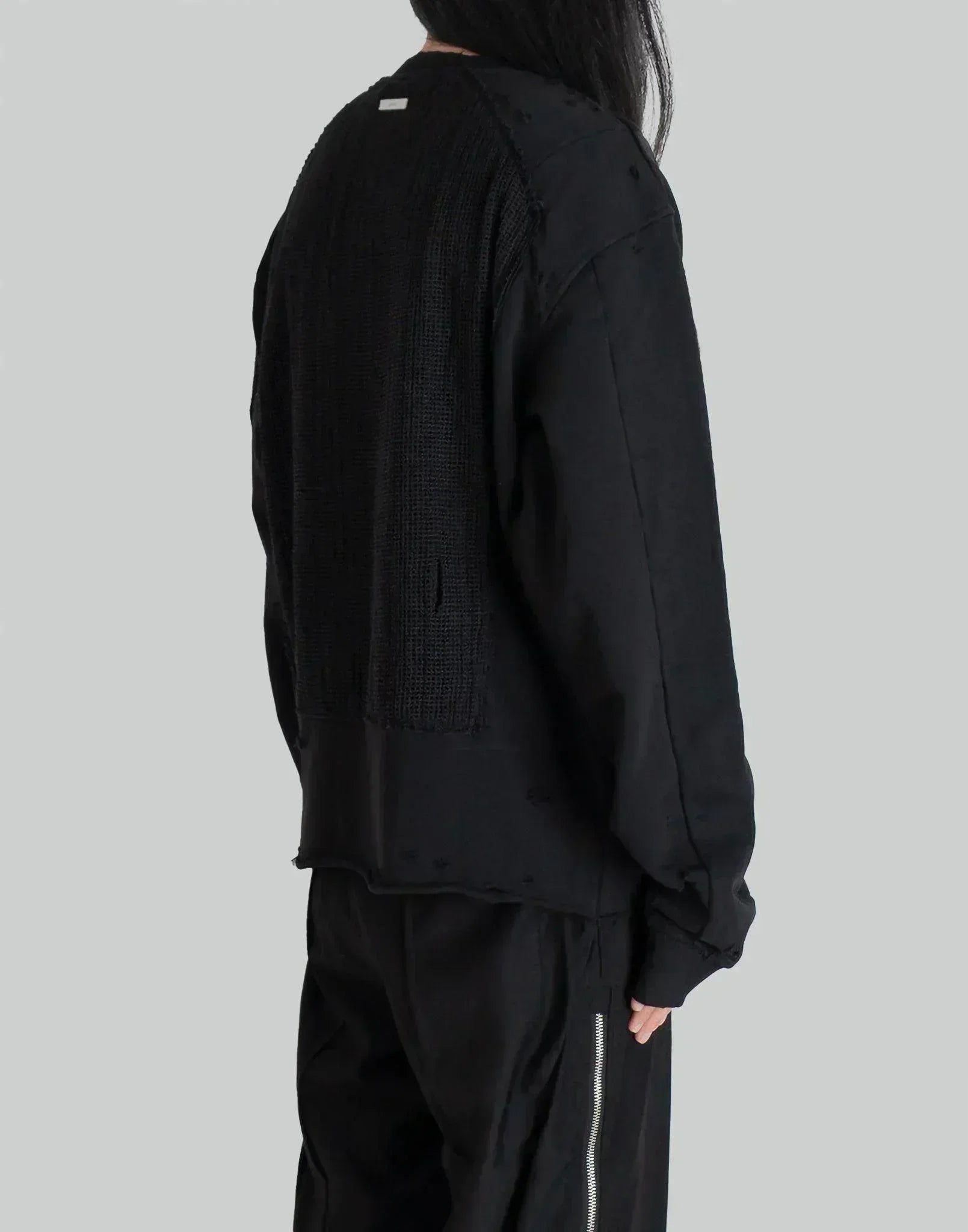 C2H4 - Distressed Panelled Vagrant Crewneck - 082plus