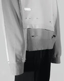 C2H4 - DISTRESSED PANELLED VAGRANT CREWNECK - 082plus