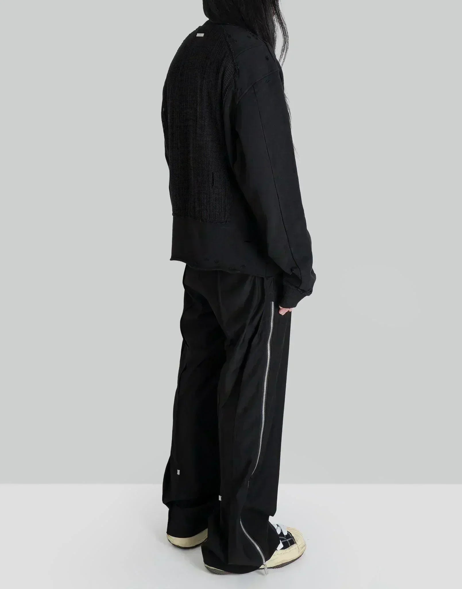 C2H4 - Distressed Panelled Vagrant Crewneck - 082plus