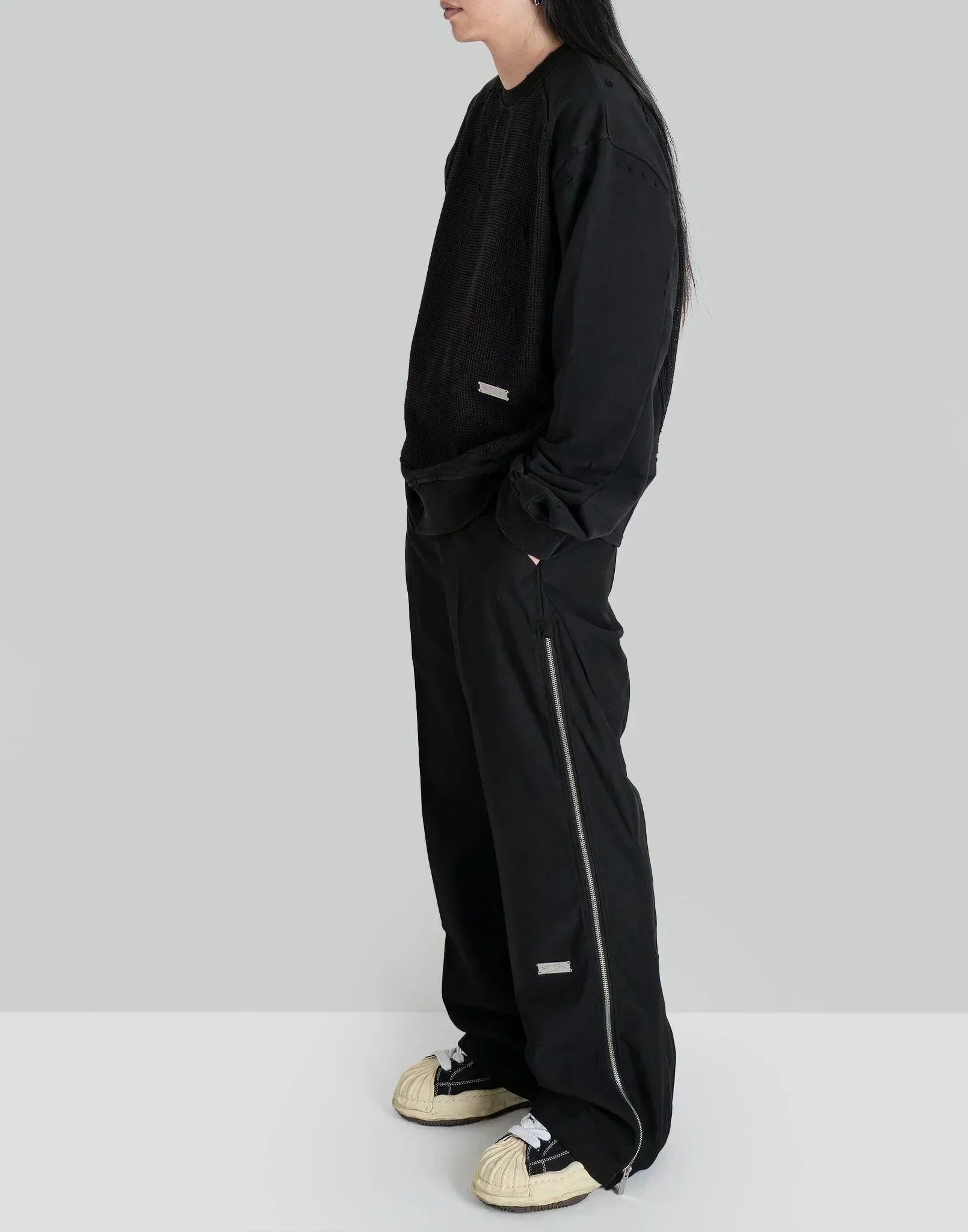 C2H4 - Distressed Panelled Vagrant Crewneck - 082plus