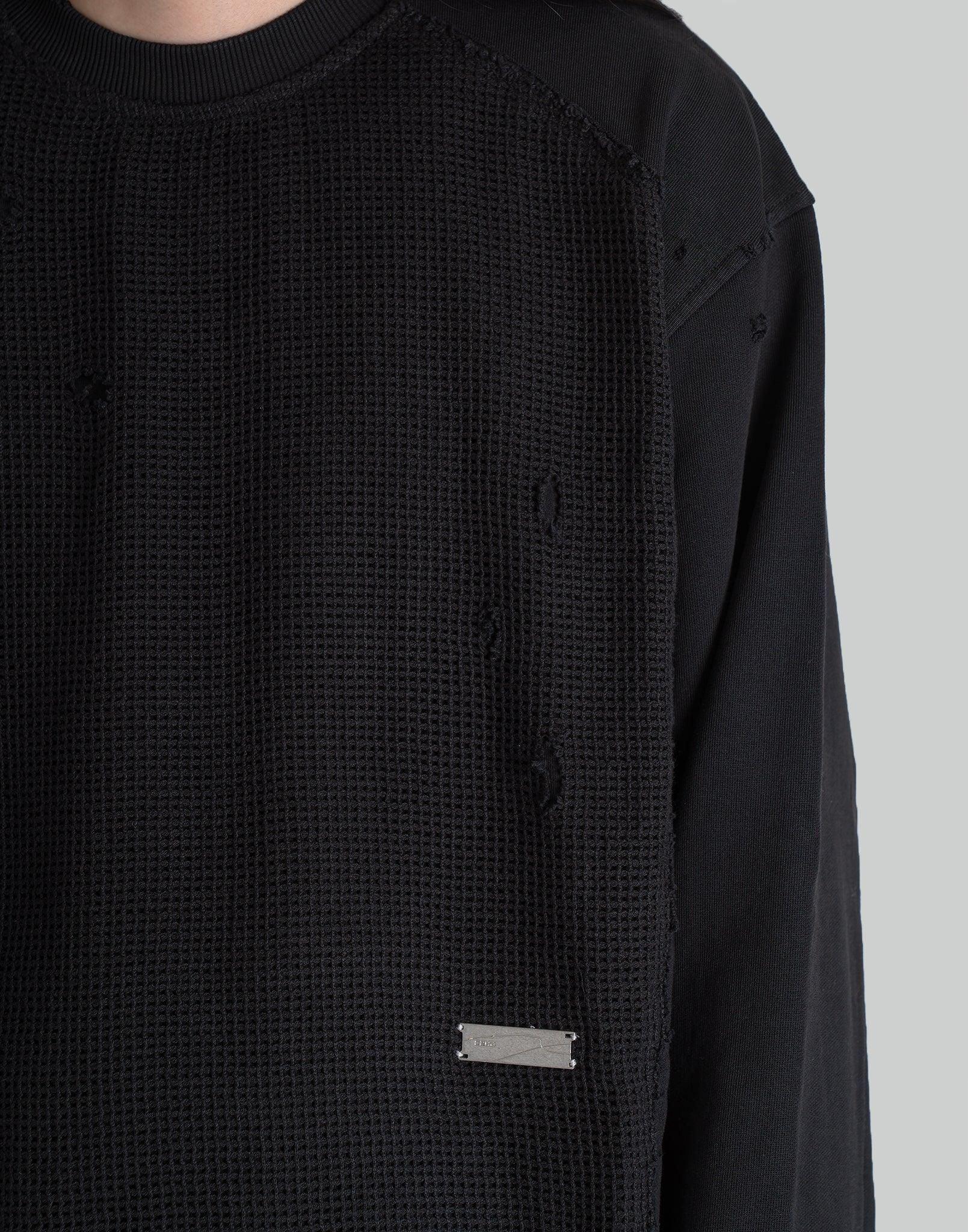 C2H4 - Distressed Panelled Vagrant Crewneck - 082plus