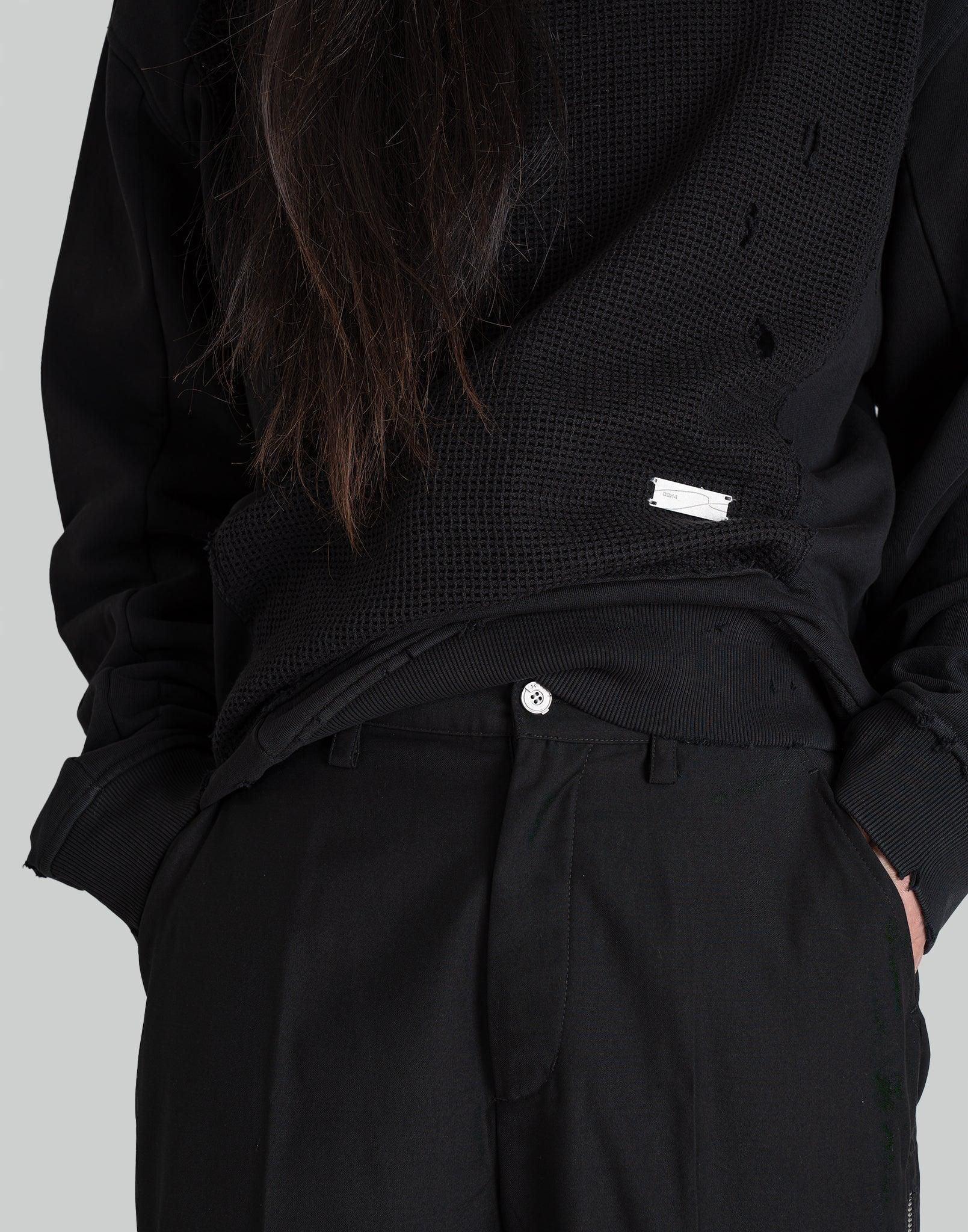 C2H4 - Distressed Panelled Vagrant Crewneck - 082plus