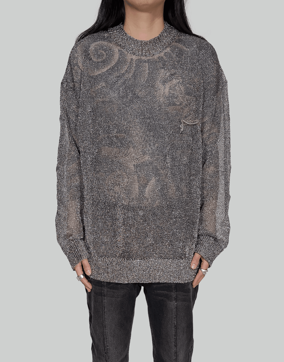 C2H4 “Future Yacht Club” METALLIC FUSION KNIT SWEATER – 082plus