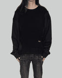 C2H4 - “Future Yacht Club” SOLID KNIT PANELLED CREWNECK - 082plus