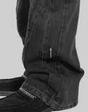 C2H4 - “Future Yacht Club” STAGGER STREAMLINE ARCH RAW EDGE JEANS - 082plus