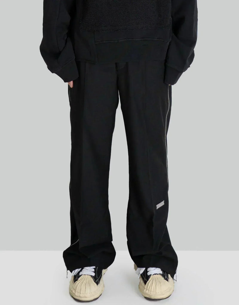 C2H4 - "Hidden Luster" Zipper Tailored Trousers - 082plus