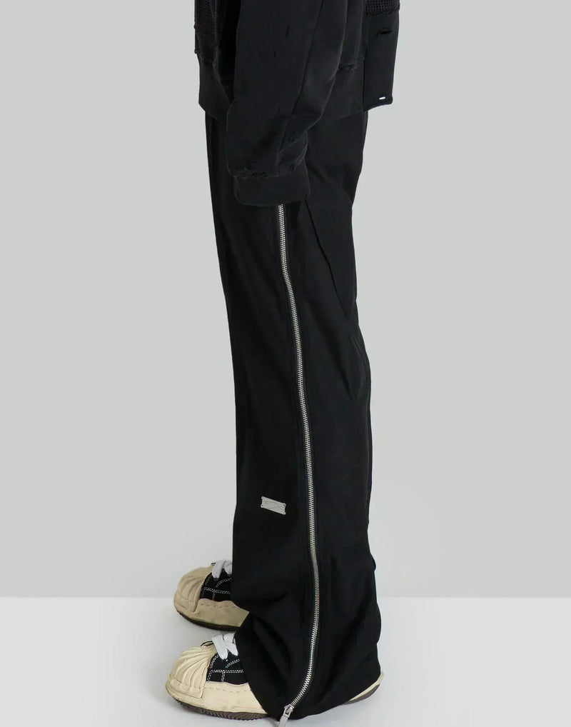 C2H4 - "Hidden Luster" Zipper Tailored Trousers - 082plus