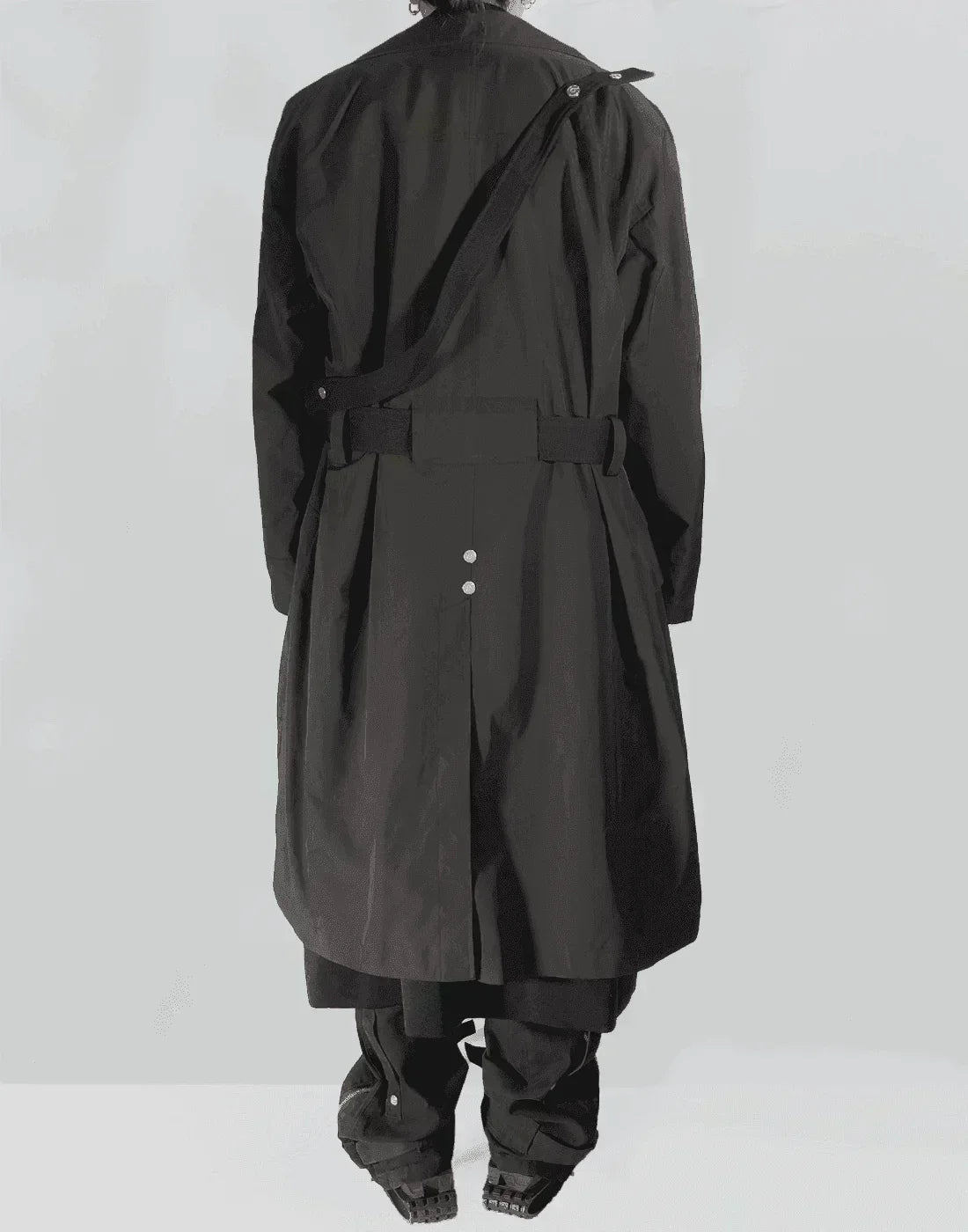 C2H4 - LAYERED SCULPTURE FORM TECH-TRENCH COAT - 082plus