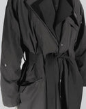C2H4 - LAYERED SCULPTURE FORM TECH-TRENCH COAT - 082plus