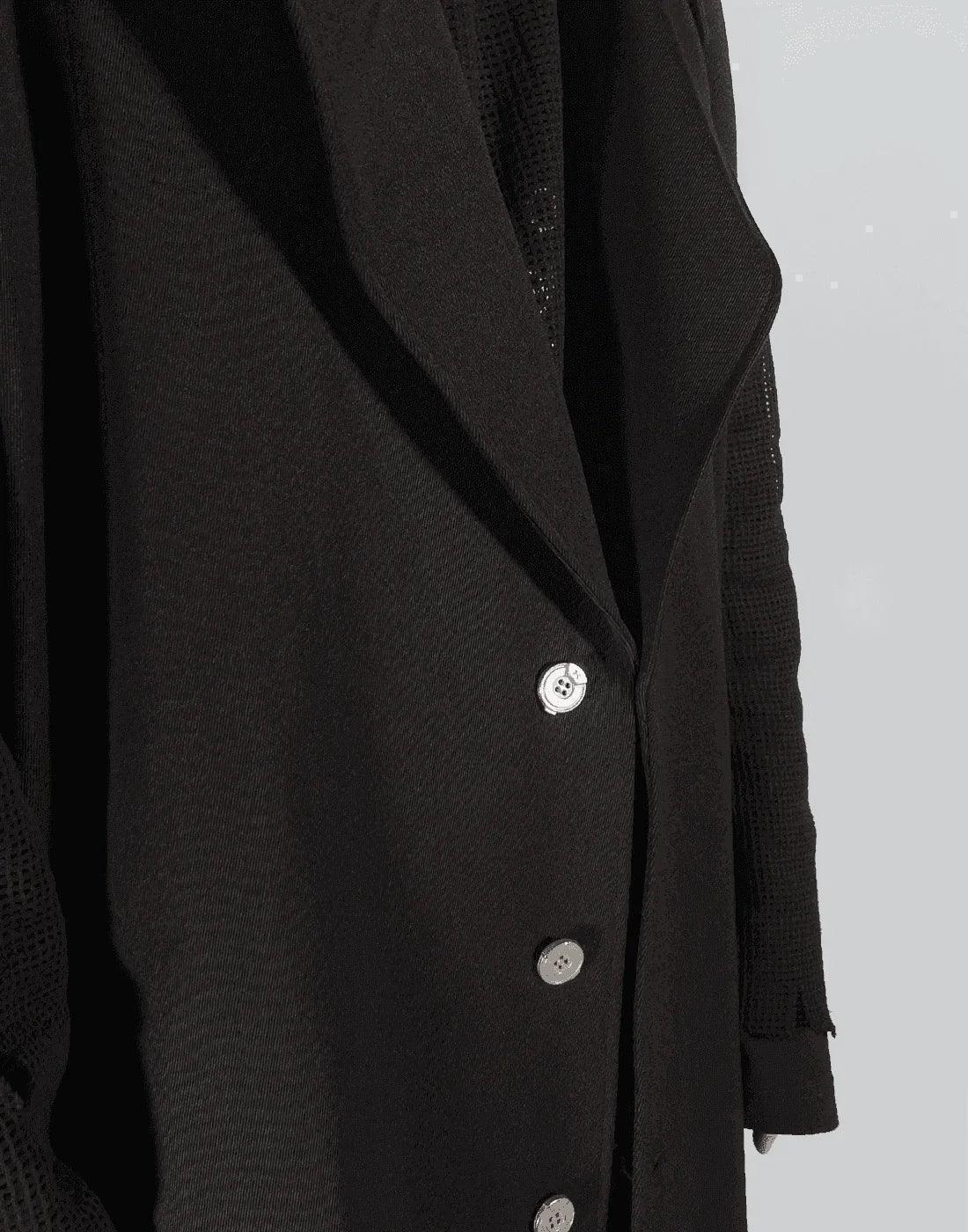 C2H4 - LAYERED SCULPTURE FORM TECH-TRENCH COAT - 082plus