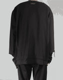 C2H4 - PANELLED DISTRESSED DOUBLE LAYER LONG-SLEEVE T - 082plus