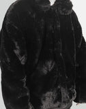C2H4 - “PLANET OF POETS“ HANDPRINT FAUX FUR COAT - 082plus