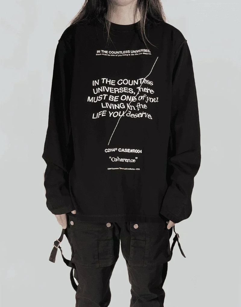 C2H4 - “PROVERB” RAW EDGE LONG SLEEVE T-SHIRT - 082plus