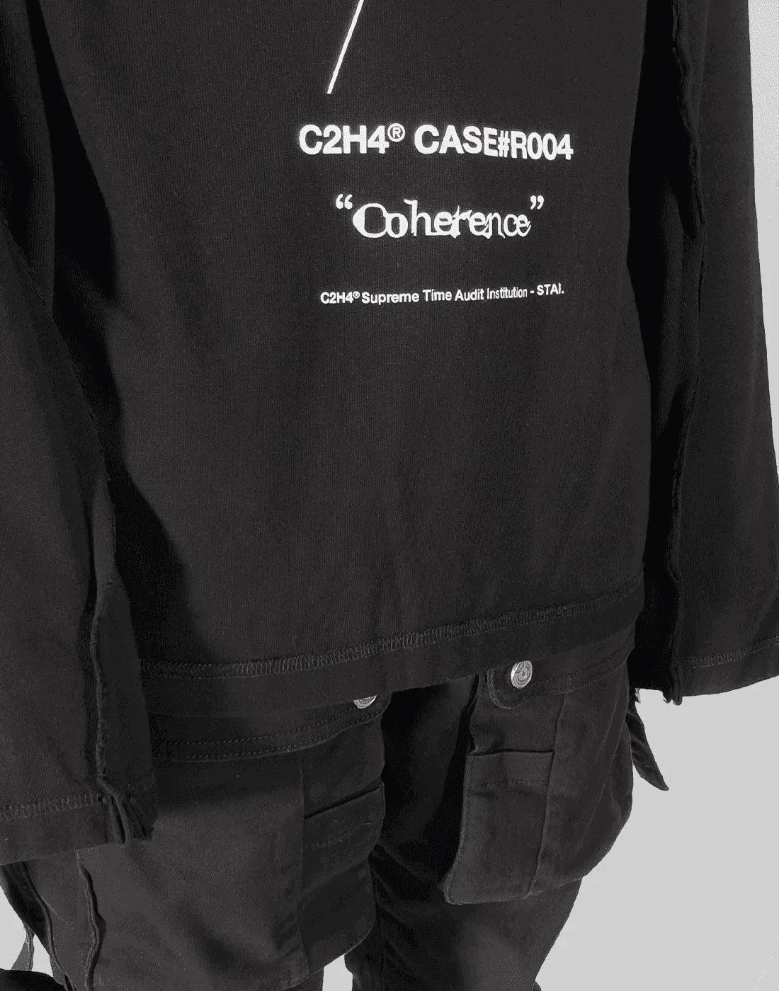 C2H4 - “PROVERB” RAW EDGE LONG SLEEVE T-SHIRT - 082plus
