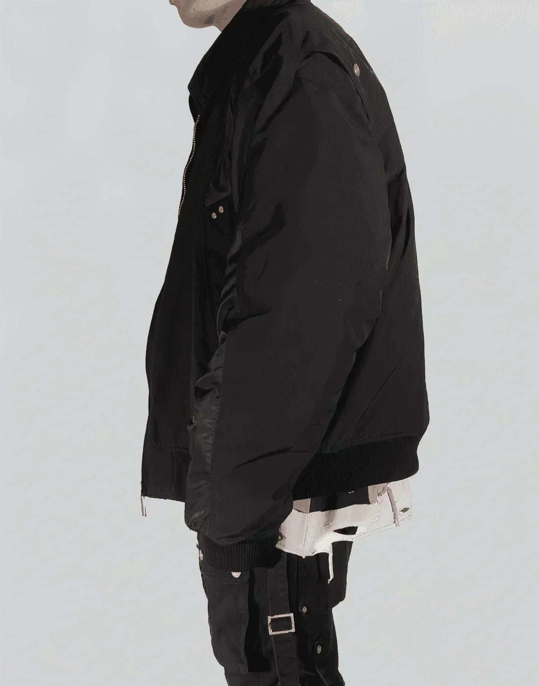 C2H4 - QUILTED INTERVEIN LAYERED BOMBER JACKET - 082plus