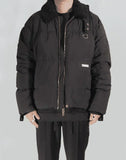SHEARLING COLLAR STRIPE DOWN JACKET