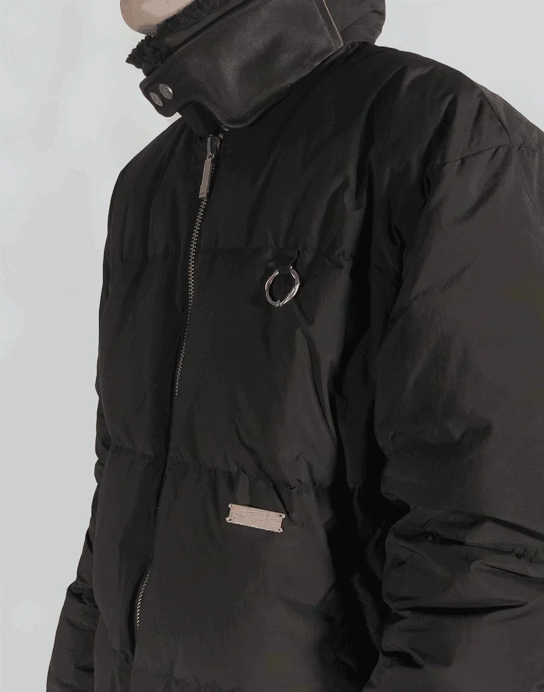 C2H4 - SHEARLING COLLAR STRIPE DOWN JACKET - 082plus