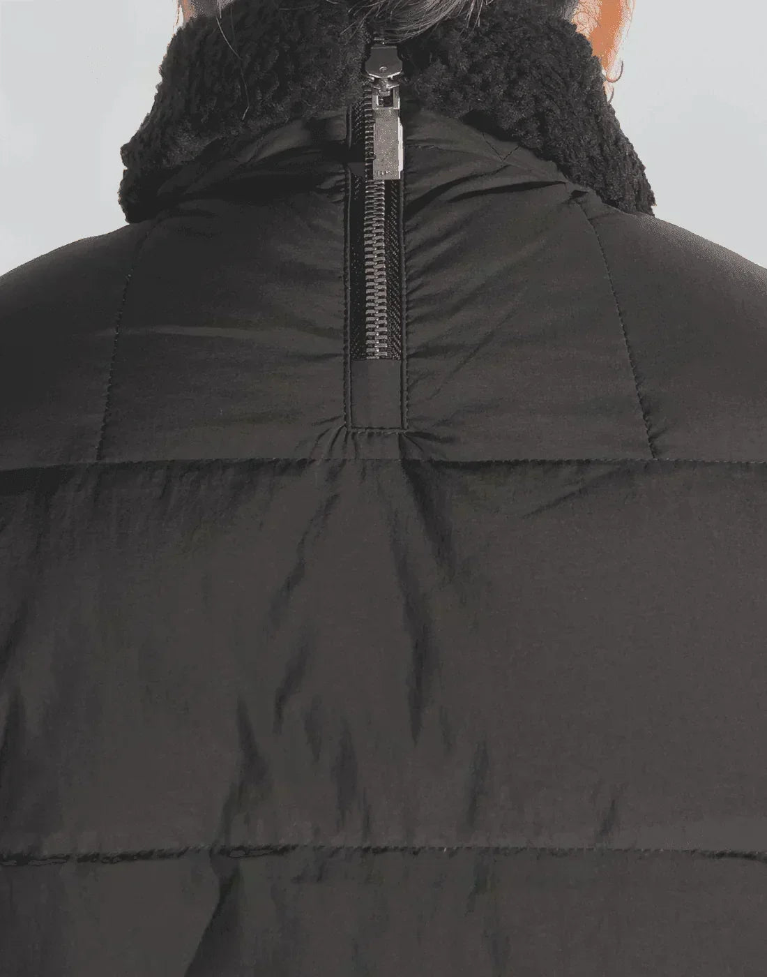 C2H4 - SHEARLING COLLAR STRIPE DOWN JACKET - 082plus