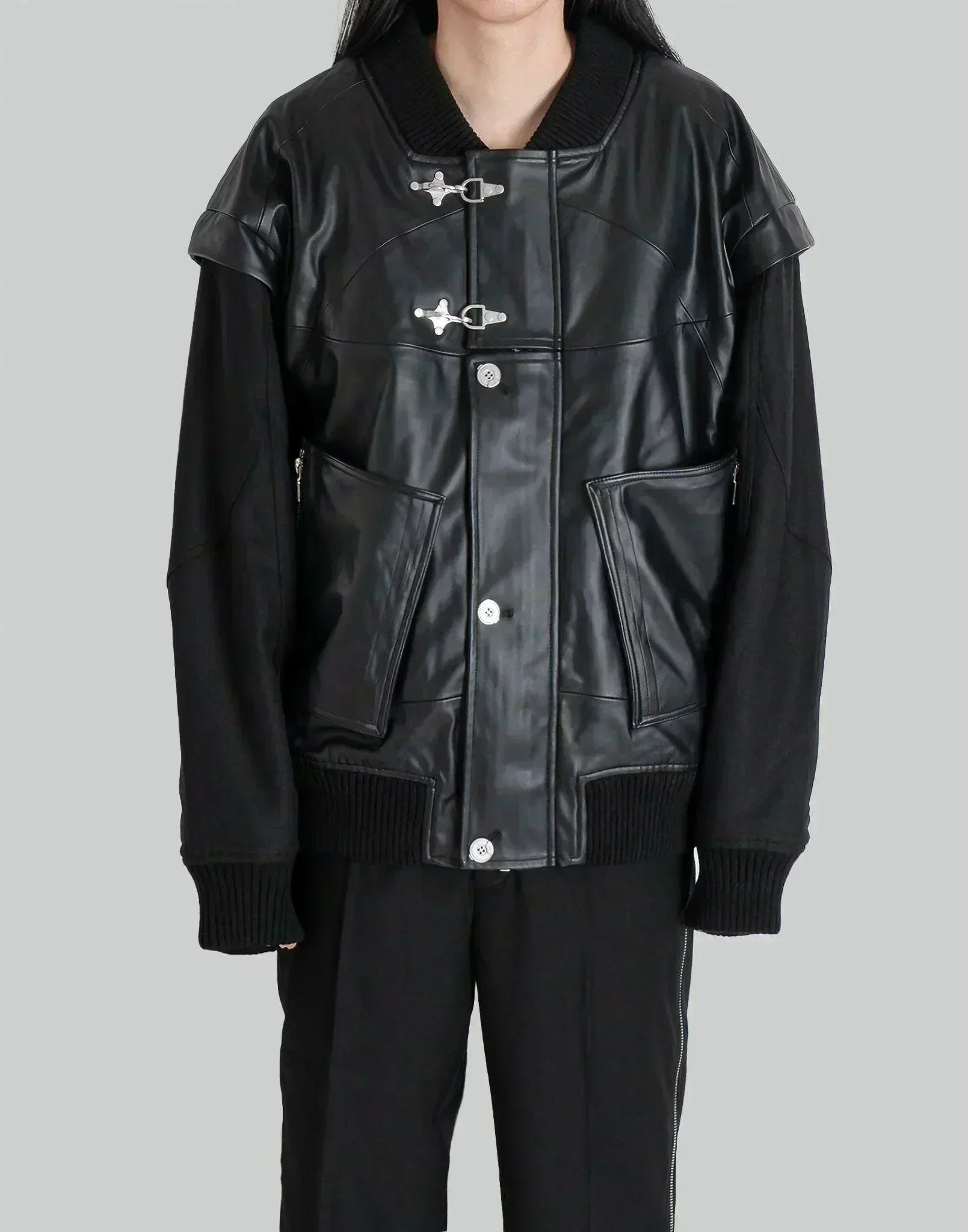 C2H4 - Streamline Arch Panelled Bomber Jacket - 082plus