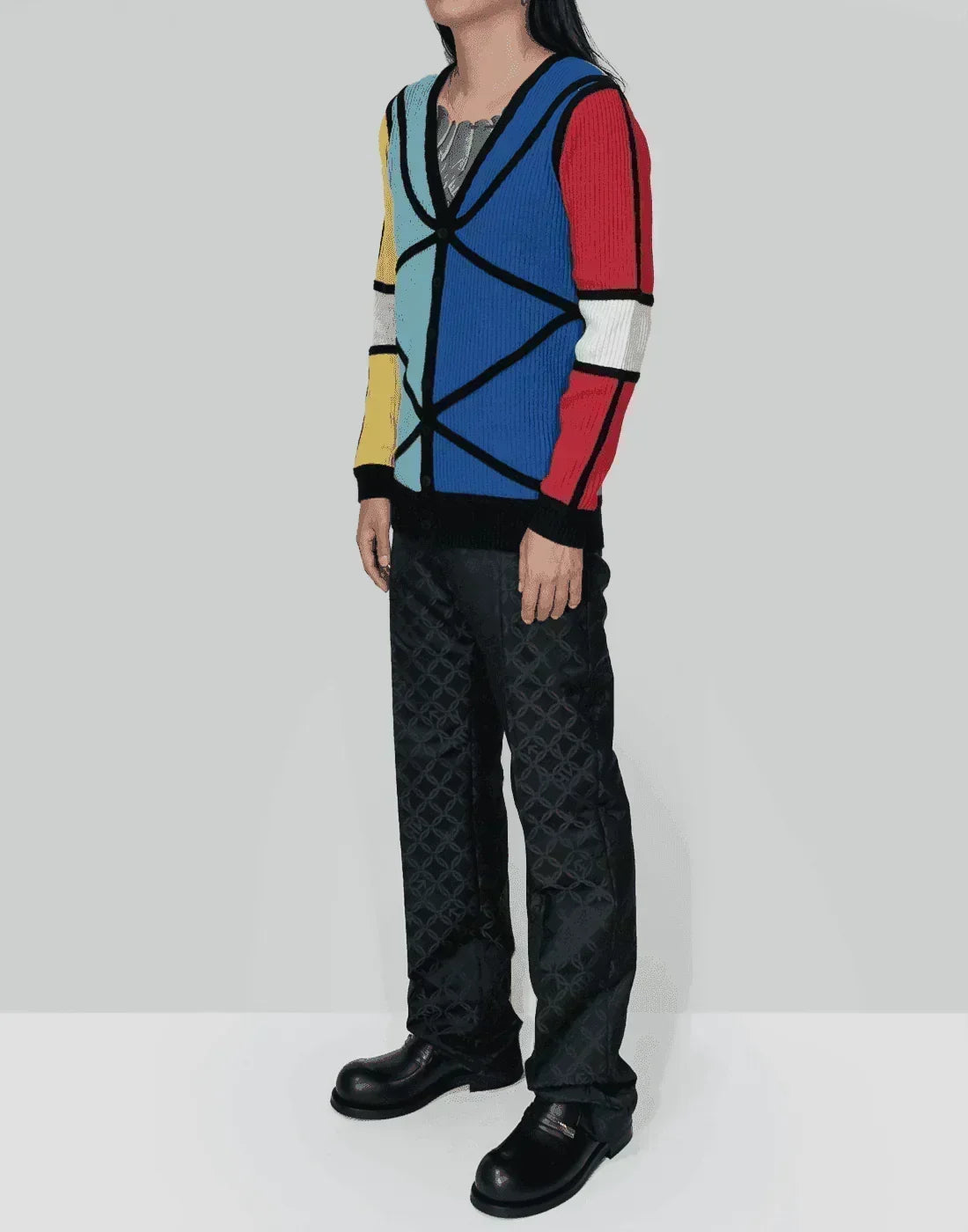 Charles Jeffrey LOVERBOY - COLOUR BLOCK CARDI - 082plus