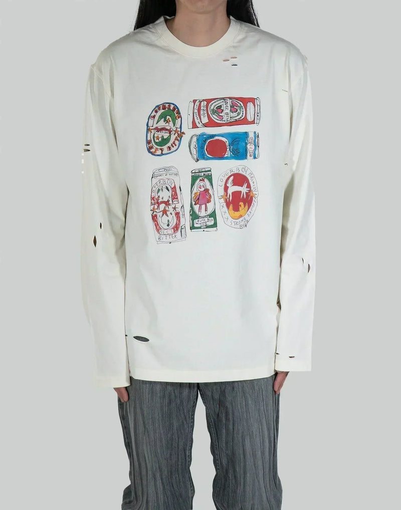 Charles Jeffrey LOVERBOY - DISTRESSED LONG SLEEVE TEE - 082plus