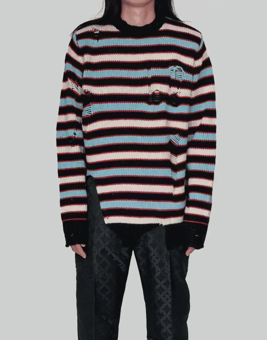 Charles Jeffrey LOVERBOY - MEGA SHRED STRIPE JUMPER - 082plus