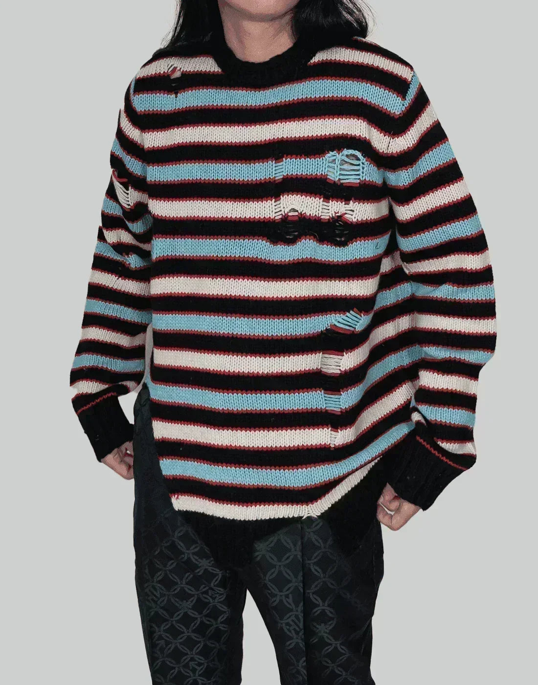 Charles Jeffrey LOVERBOY - MEGA SHRED STRIPE JUMPER - 082plus