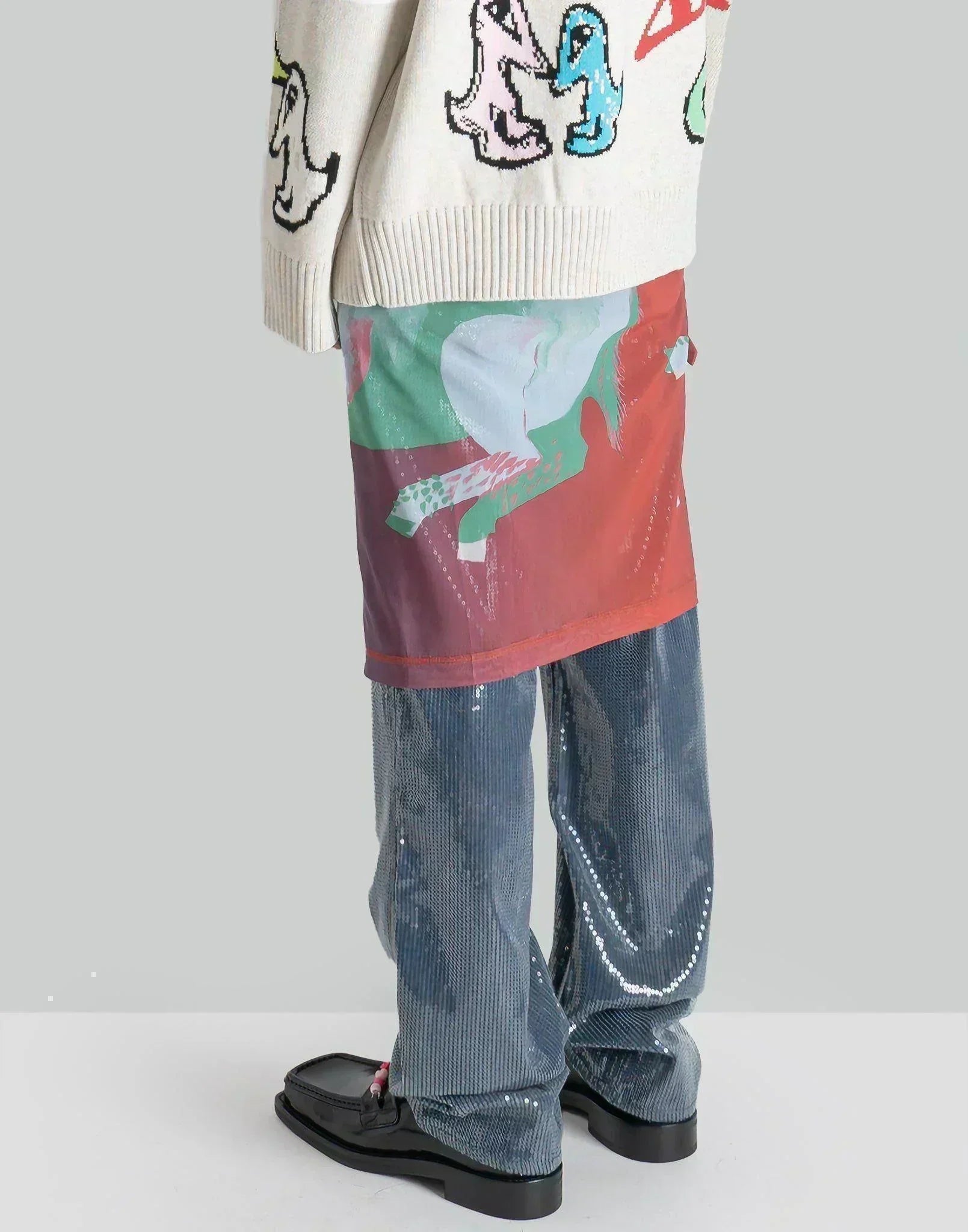 Charles Jeffrey LOVERBOY - MESH WRAP SKIRT - 082plus