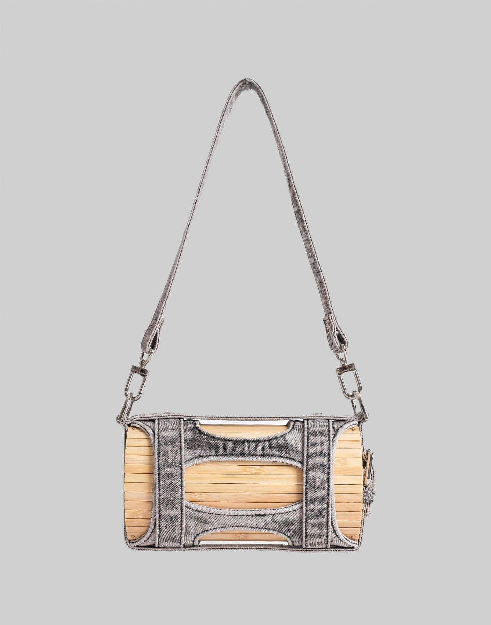 FENG CHEN WANG - BAMBOO BAG WITH WASH DENIM STRAPS - 082plus