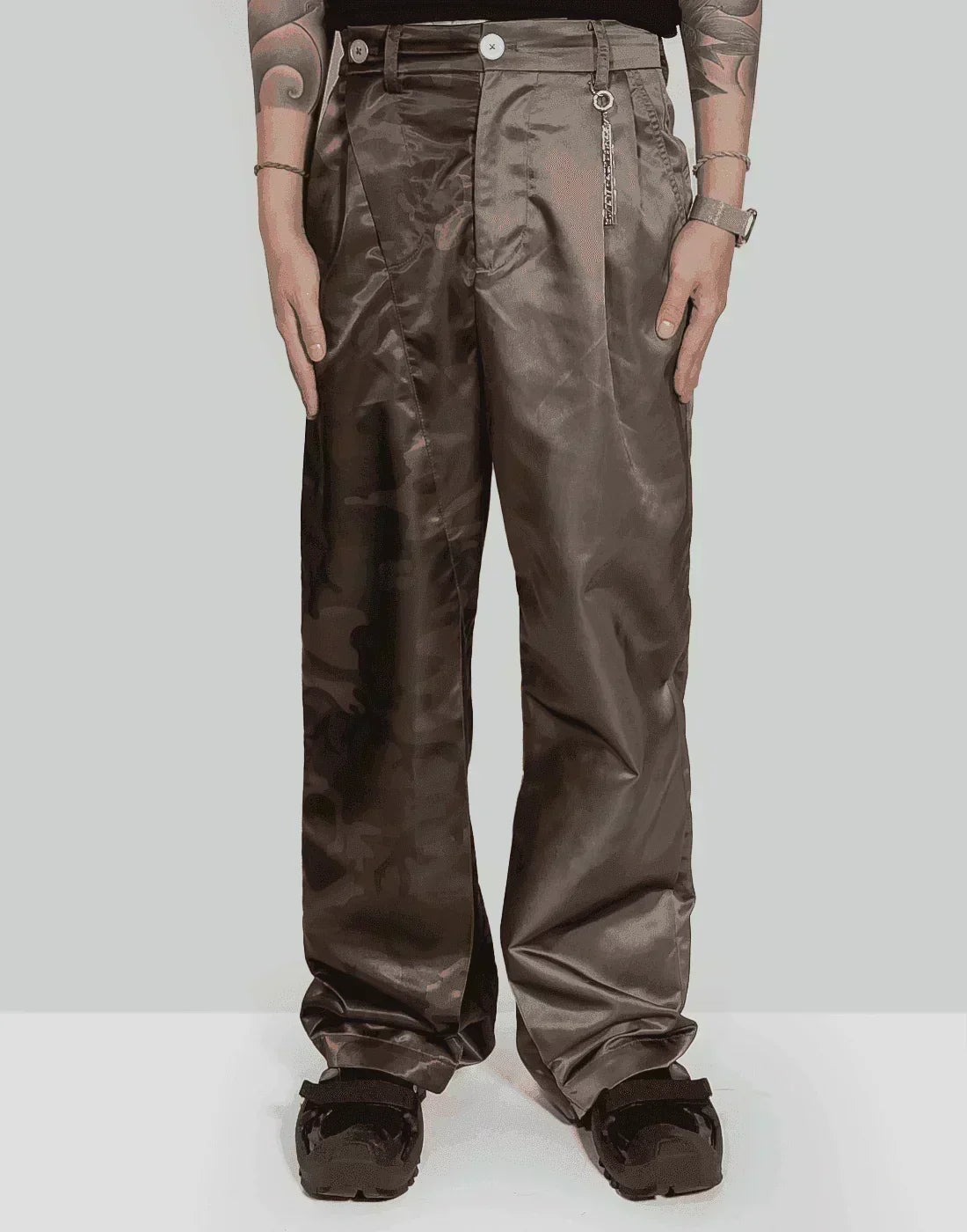 FENG CHEN WANG - CAMOUFLAGE PANELLED TROUSERS - 082plus