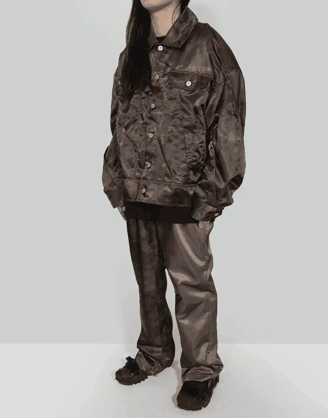FENG CHEN WANG - CAMOUFLAGE PLEATED JACKET - 082plus