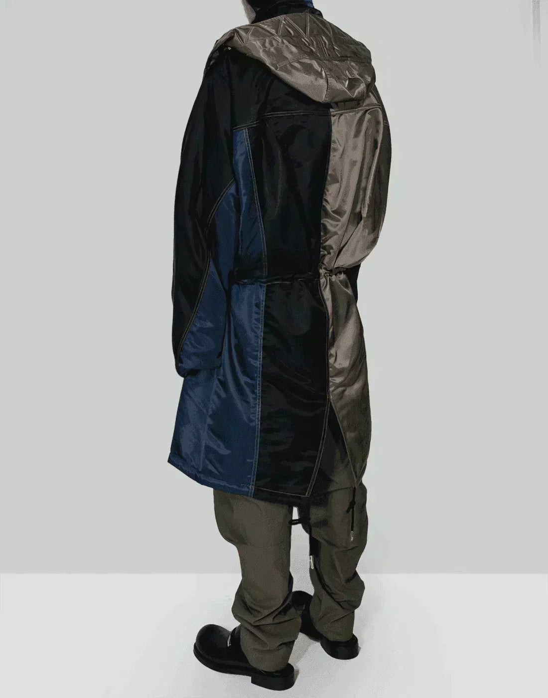 FENG CHEN WANG - CONTRAST COLOUR HOODED COAT - 082plus