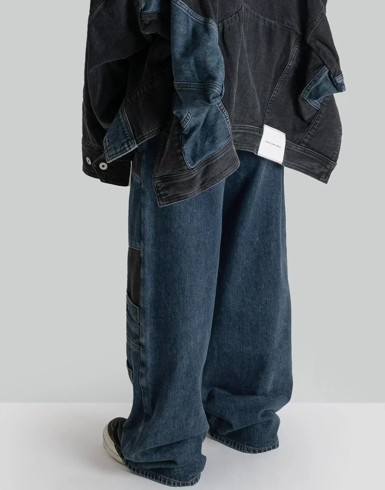 FENG CHEN WANG - DECONSTRCTED DENIM TROUSERS - 082plus