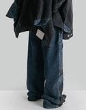FENG CHEN WANG - DECONSTRCTED DENIM TROUSERS - 082plus
