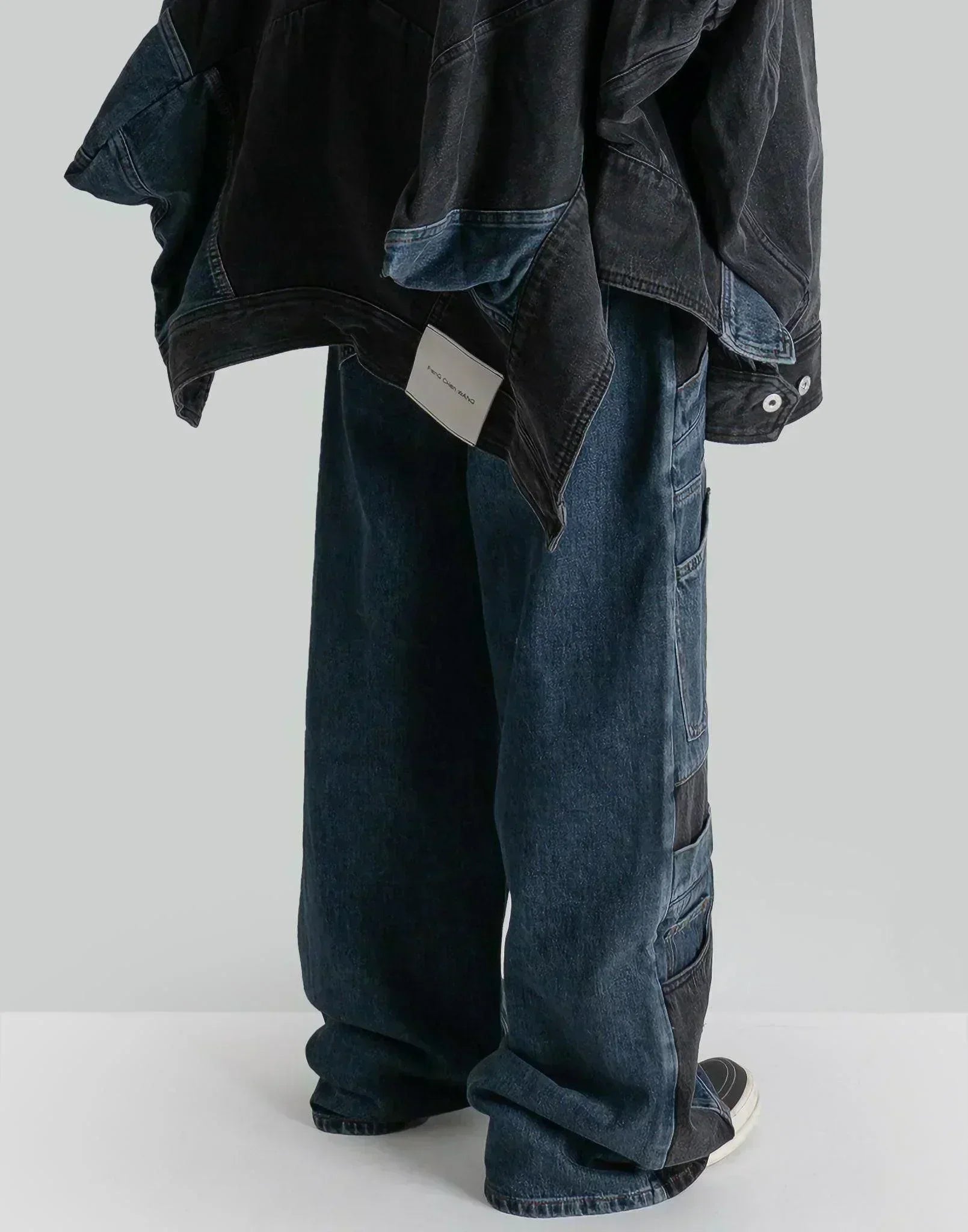 FENG CHEN WANG - DECONSTRCTED DENIM TROUSERS - 082plus