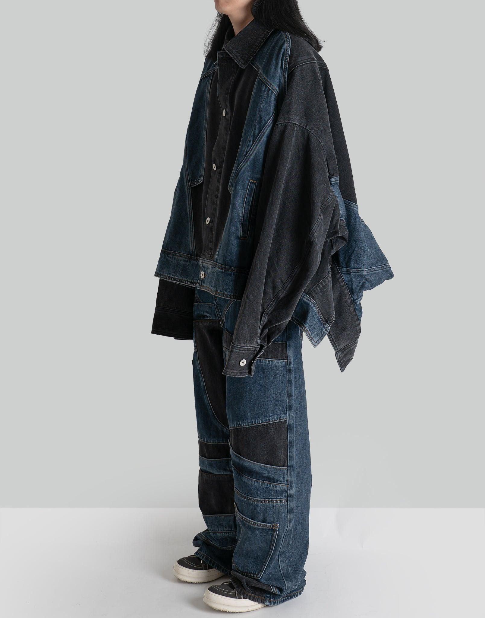 FENG CHEN WANG - DECONSTRCTED DENIM TROUSERS - 082plus
