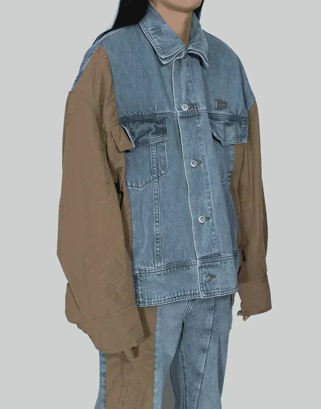 FENG CHEN WANG - DECONSTRUCTED VINTAGE WASH DENIM JACKET - 082plus