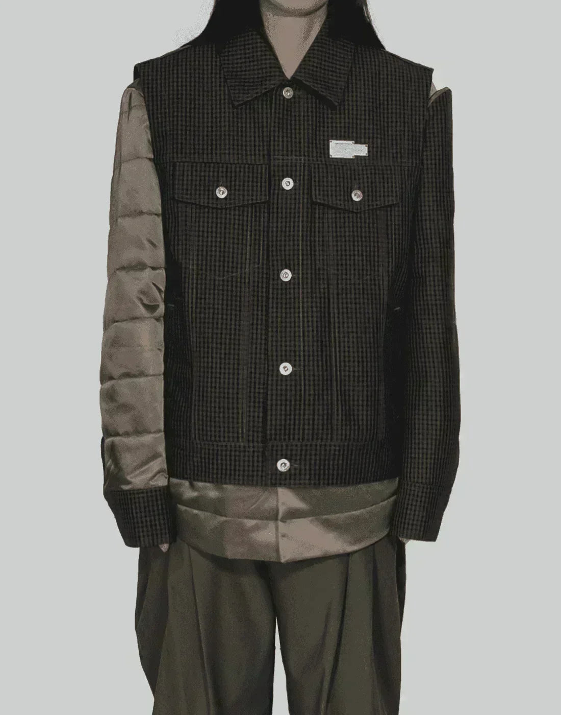 FENG CHEN WANG - DETACHABLE TWO-PIECE PLAID JACKET - 082plus