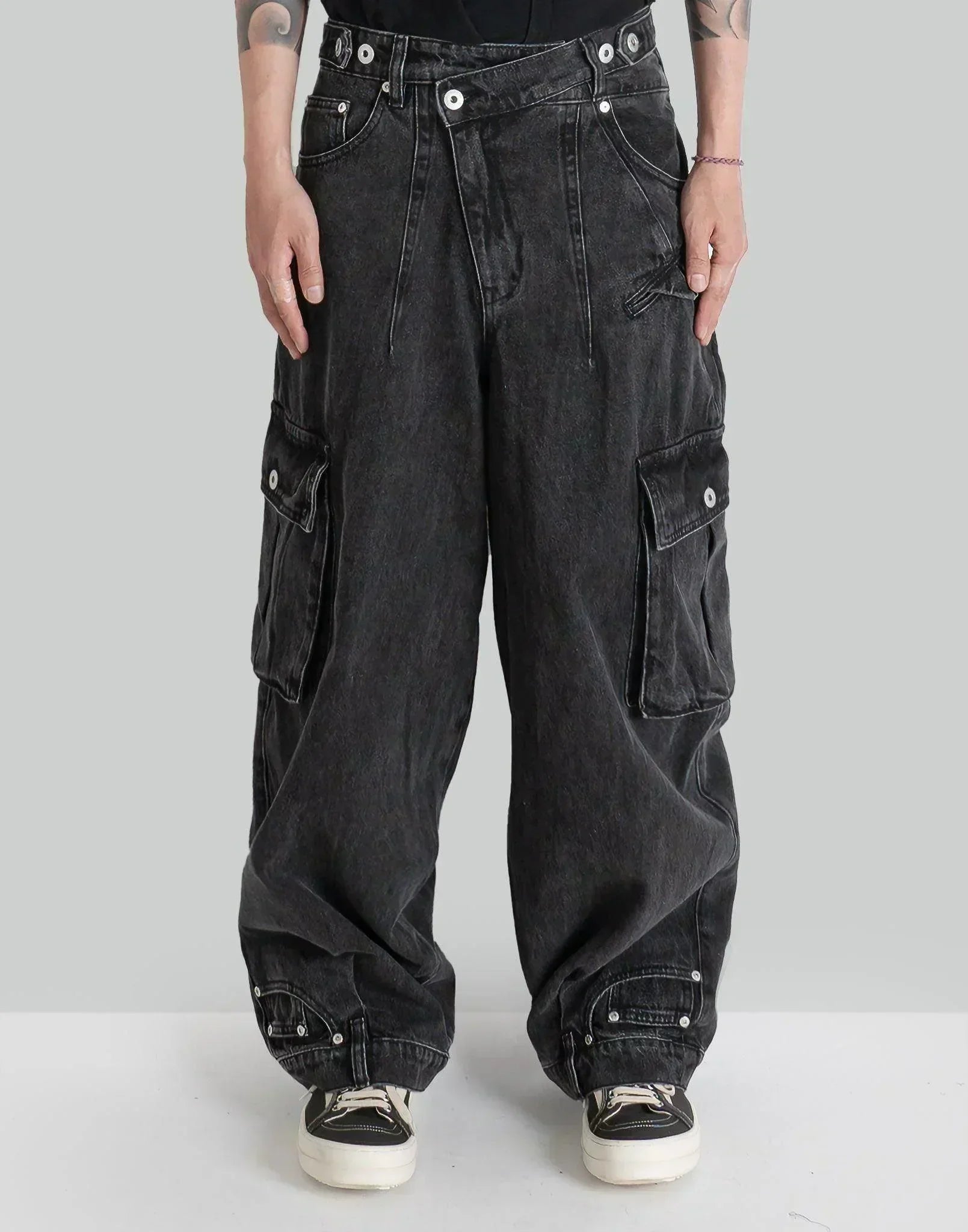 FENG CHEN WANG - DOUBLE WAIST DENIM CARGO - 082plus