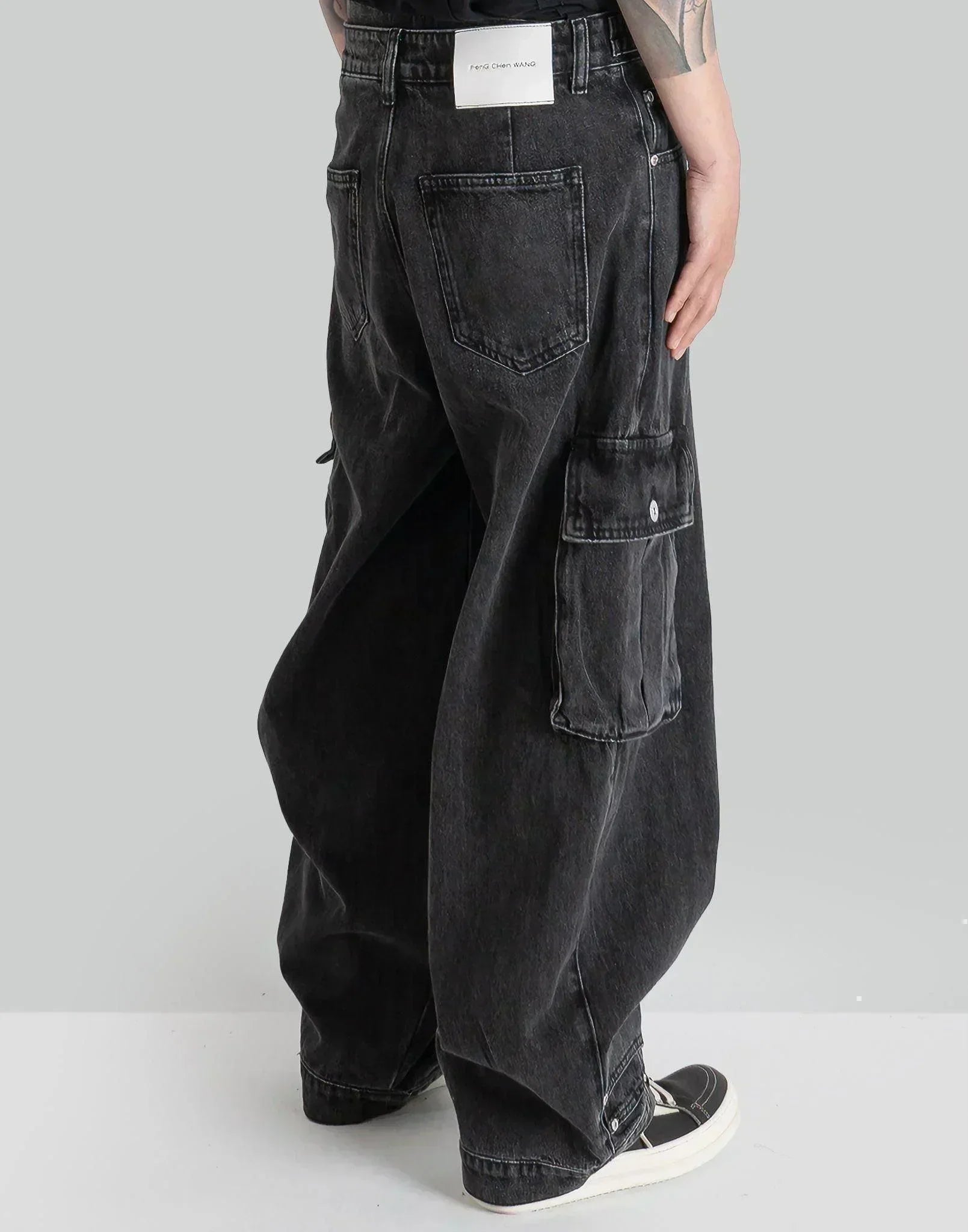 FENG CHEN WANG - DOUBLE WAIST DENIM CARGO - 082plus