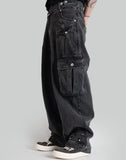 DOUBLE WAIST DENIM CARGO