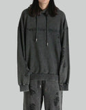 GREY RIPPED JERSY HOODIE