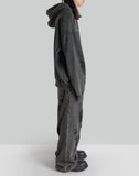 FENG CHEN WANG - GREY RIPPED JERSY HOODIE - 082plus
