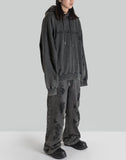 FENG CHEN WANG - GREY RIPPED JERSY HOODIE - 082plus