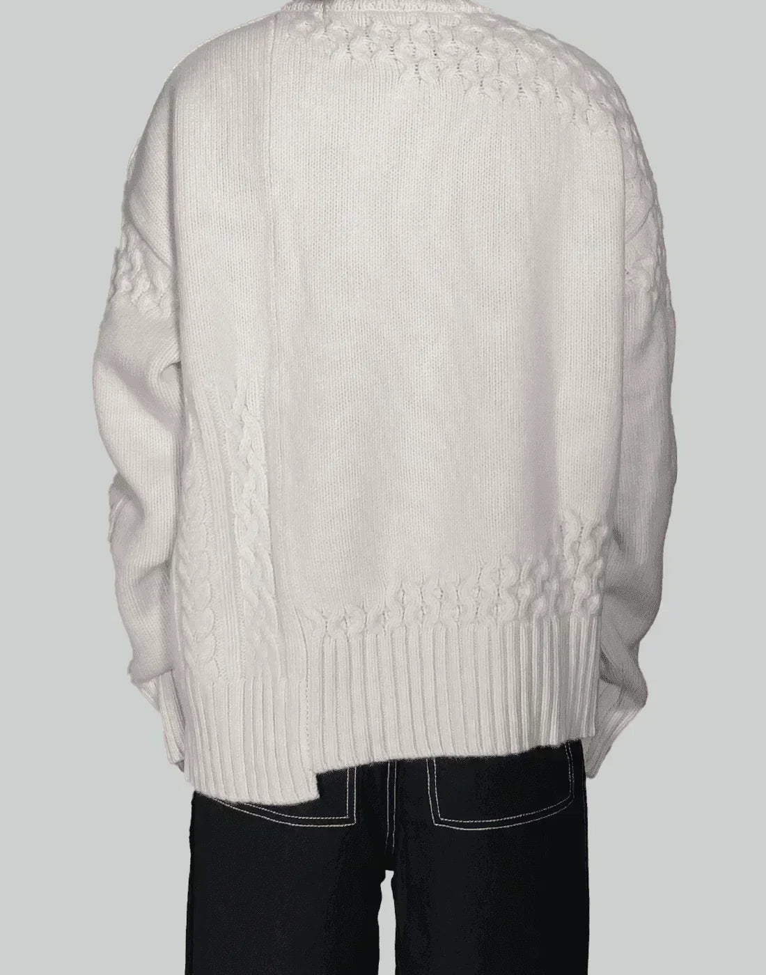 FENG CHEN WANG - INTARSIA PULLOVER SWEATER - 082plus