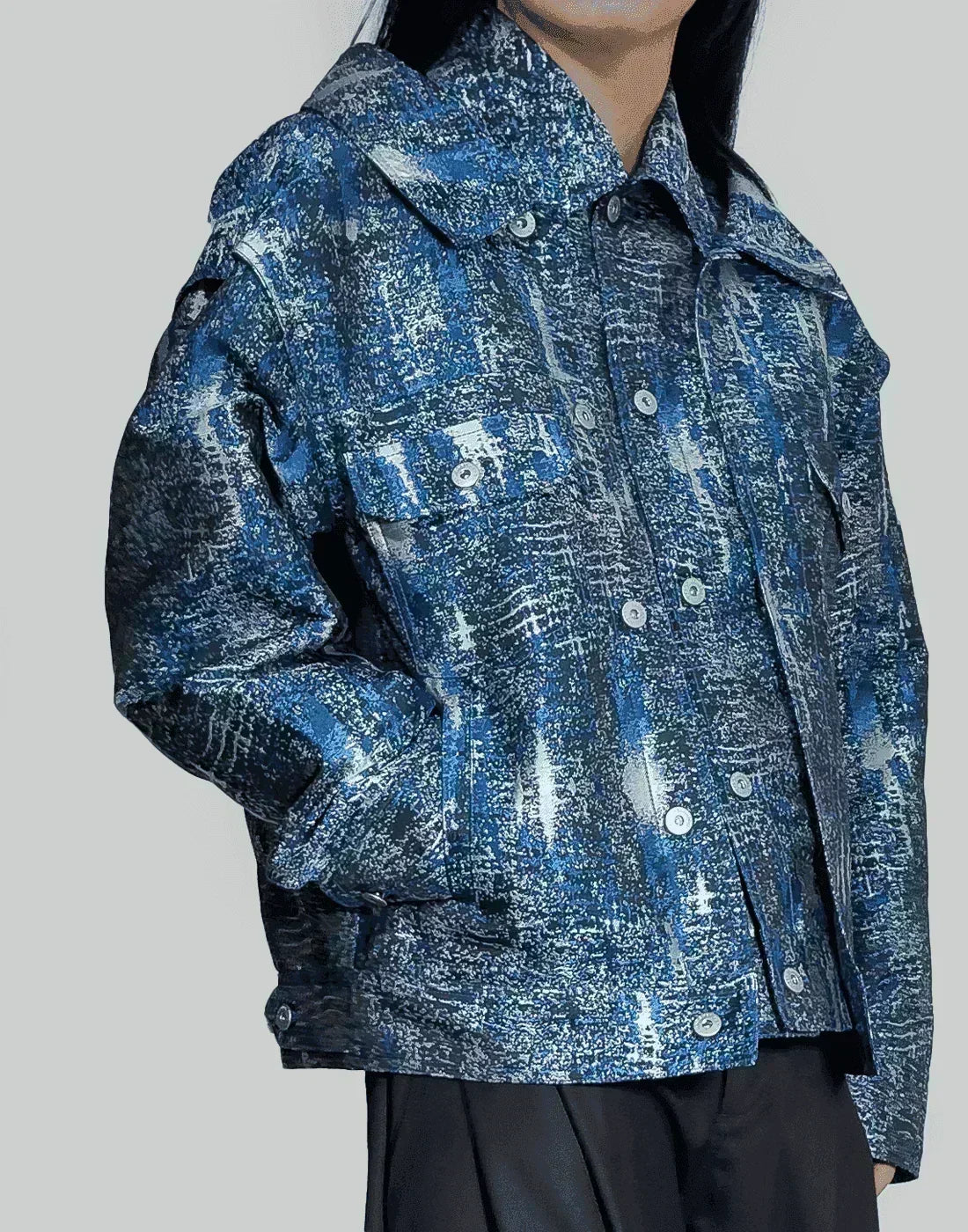 FENG CHEN WANG - JACQUARD LAYERED JACKET - 082plus