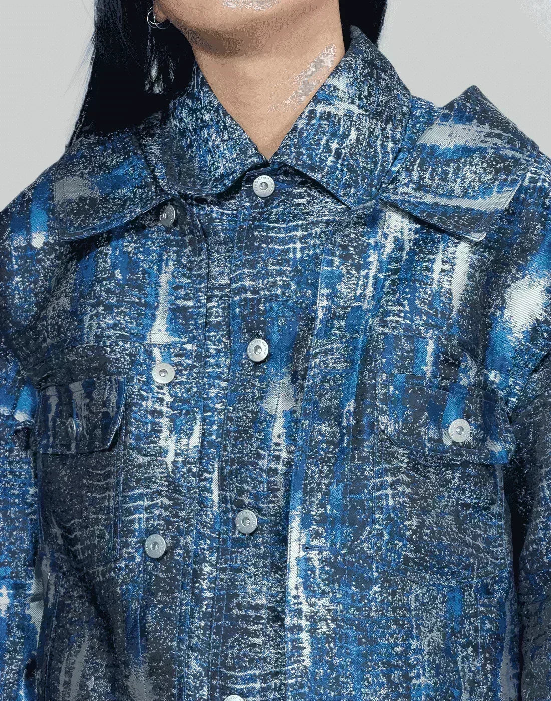 FENG CHEN WANG - JACQUARD LAYERED JACKET - 082plus