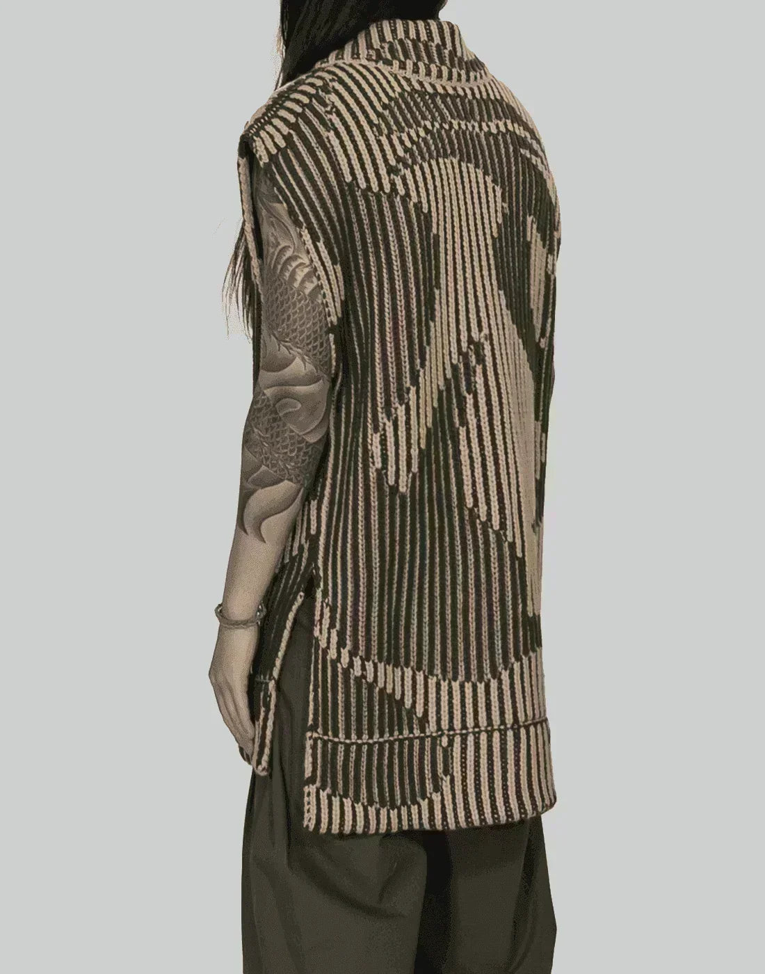 FENG CHEN WANG - JACQUARD OVERSIZED VEST - 082plus